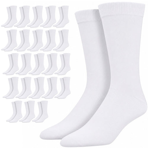 24 Pairs Bamboo Derived Loose Top Socks Diabetic Comfort Circulation White