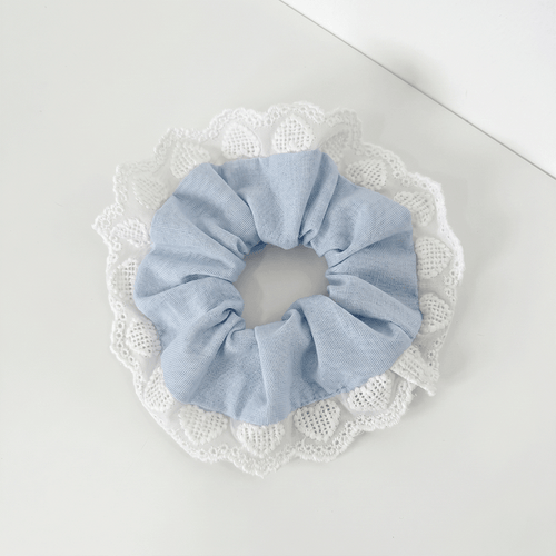 Scrunchie - Powder Blue Hearts