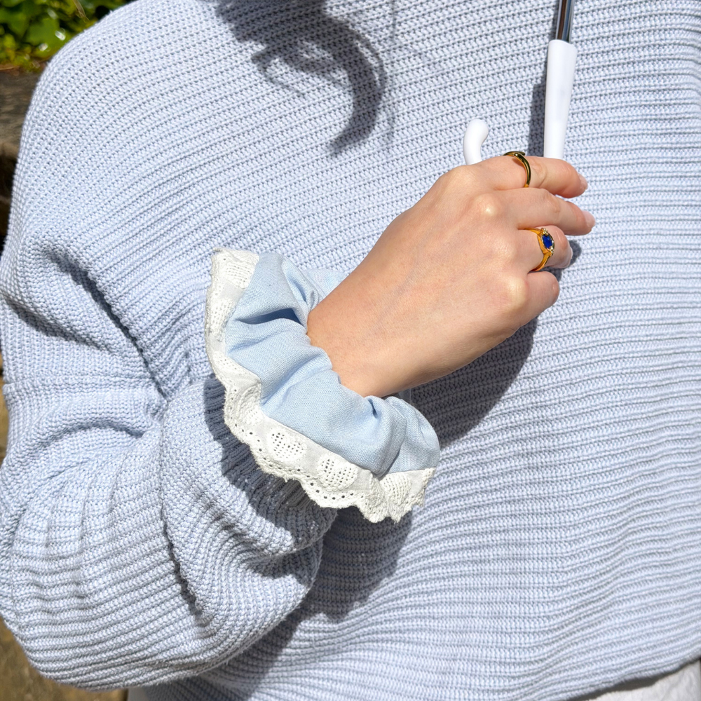 Scrunchie - Powder Blue Hearts