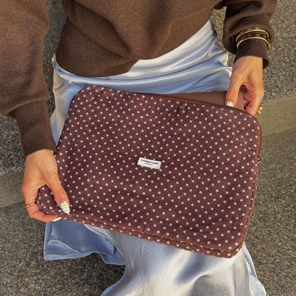 Brown & Blue Polka Dot TOWEL Laptop Sleeve