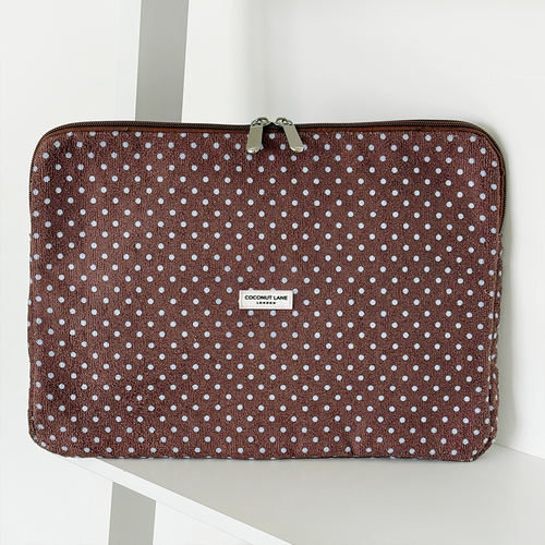 Brown & Blue Polka Dot TOWEL Laptop Sleeve