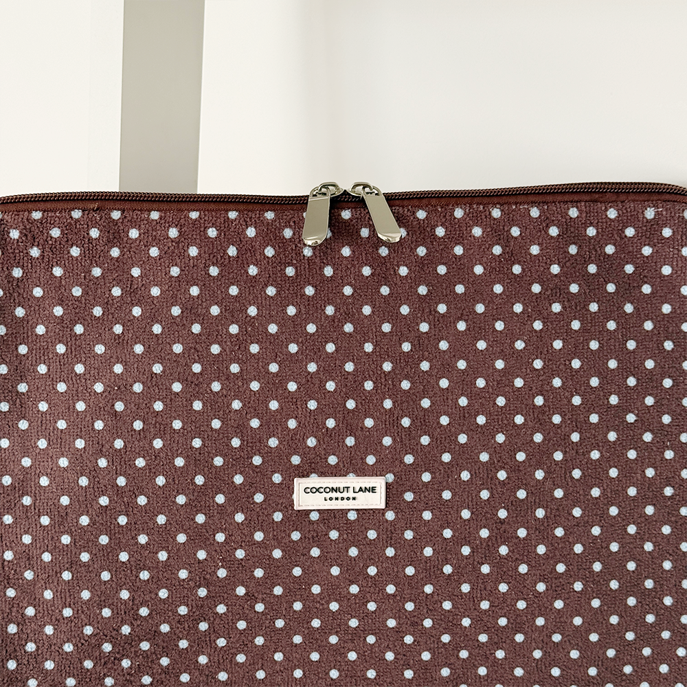 Brown & Blue Polka Dot TOWEL Laptop Sleeve