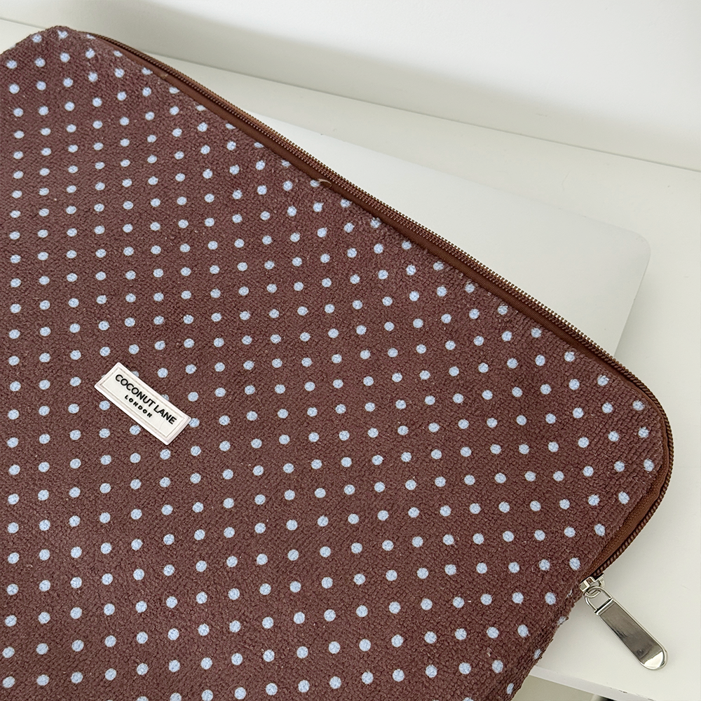 Brown & Blue Polka Dot TOWEL Laptop Sleeve