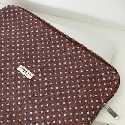 Brown & Blue Polka Dot TOWEL Laptop Sleeve