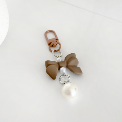 Coquette Bow Keyring - Brown