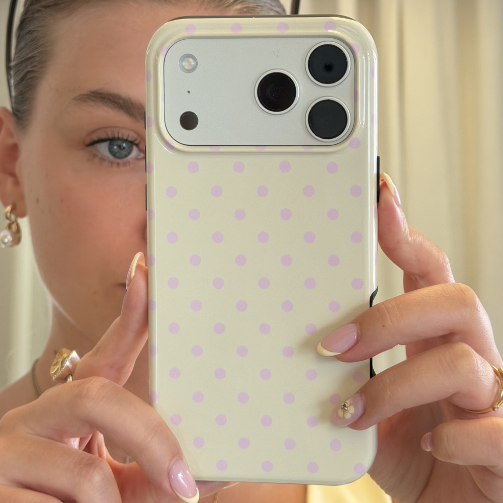 Tough Phone Case - Butter Blush Polka Dot