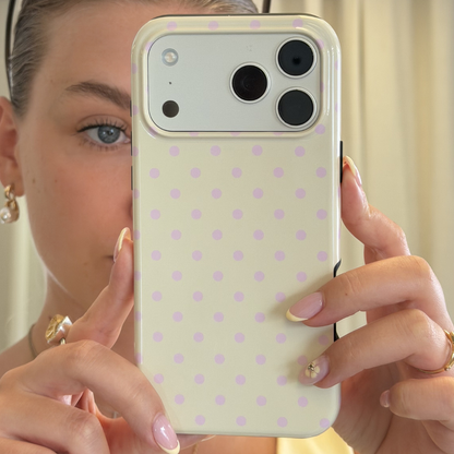 Tough Phone Case - Butter Blush Polka Dot