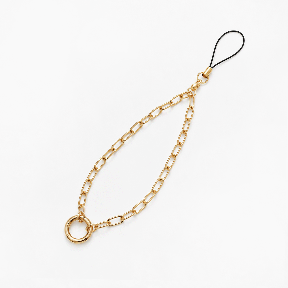 PAPERCLIP GOLD PHONE STRAP - CIRCLE