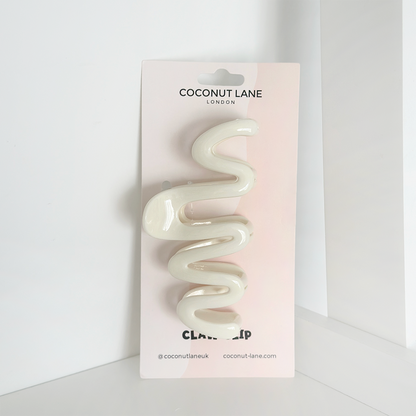 Squiggle Claw Clip - Cream