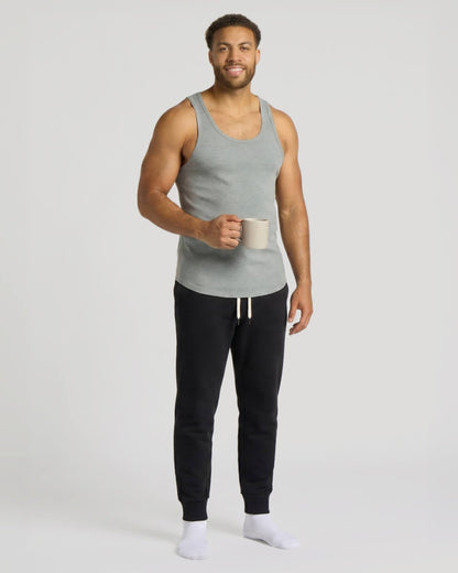Heather Gray Ribbed Curved Hem Tank