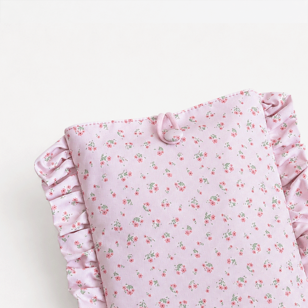 Book Sleeve - Ditsy Floral Pink Ruffles