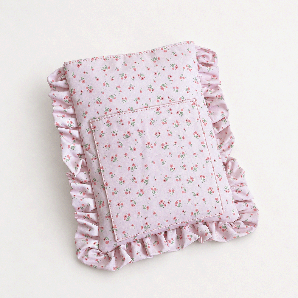 Book Sleeve - Ditsy Floral Pink Ruffles