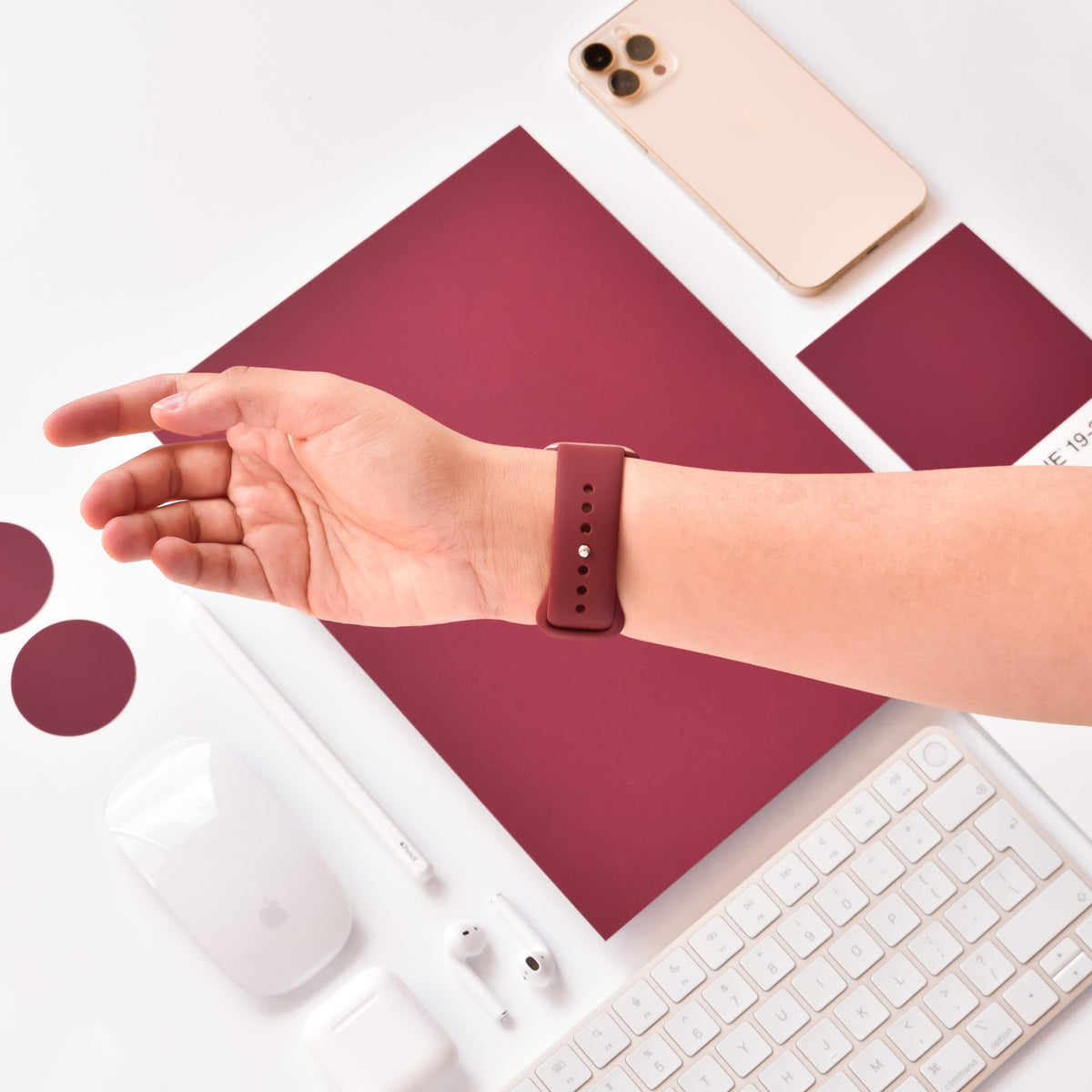NAKD Apple Watch Strap - Burgundy