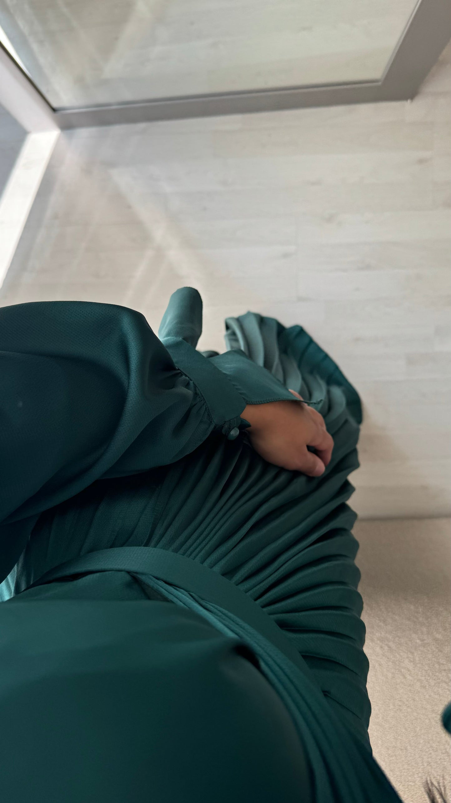 Robe Turquie Cache Coeur Plissee I Vert Emeraude
