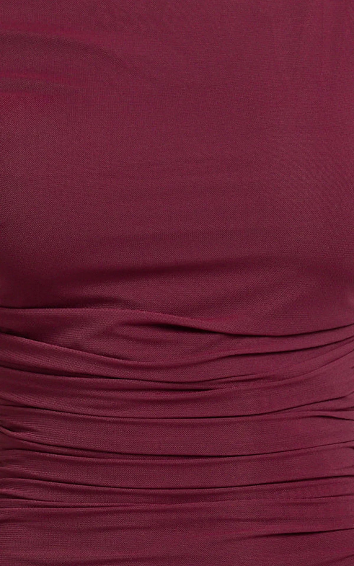 Judee Midi Dress - One Shoulder High Side Split Dress in Wine
