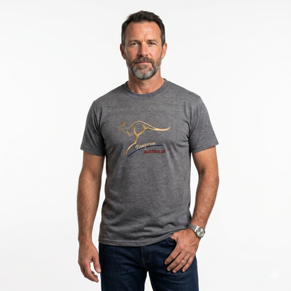 10X Adult Kangaroo Australia T Shirt Bulk Pack Grey Marle 100 Cotton Souvenir Gift Tee Top