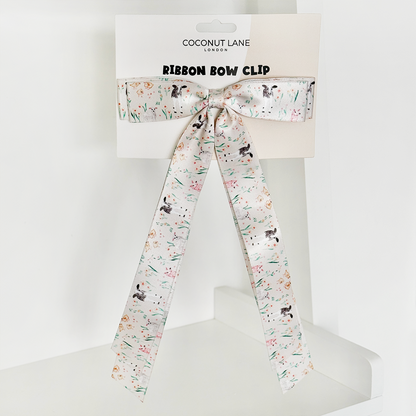 Ribbon Bow Clip - Farmyard Friends