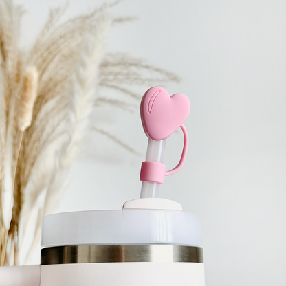 Pink Heart Straw Cover