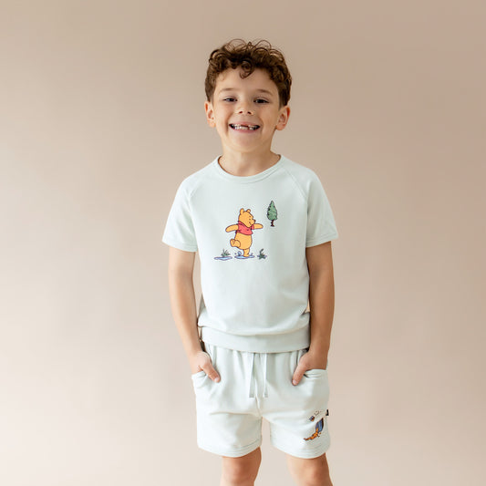 Short Sleeve Jogger Set in Winnie the Pooh on Dew