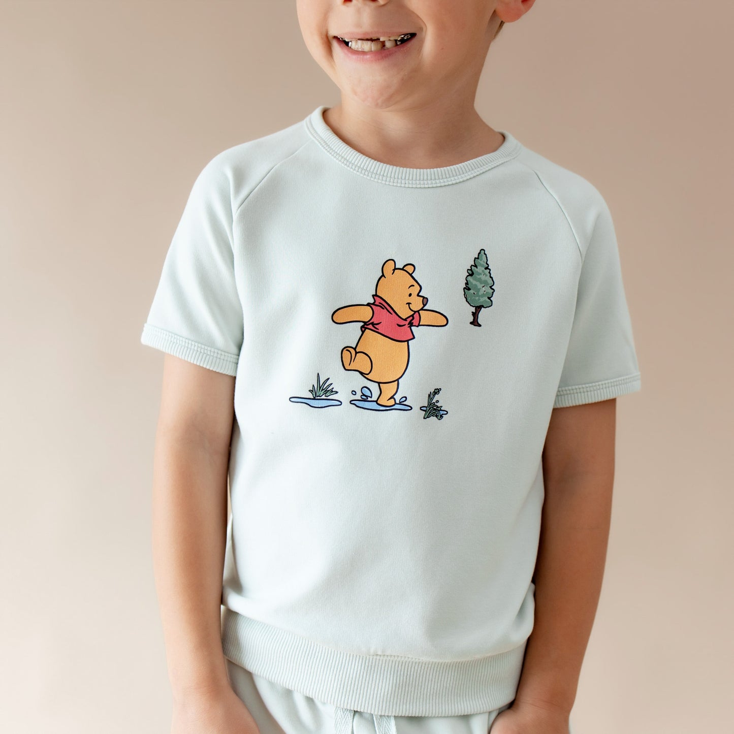 Short Sleeve Jogger Set in Winnie the Pooh on Dew