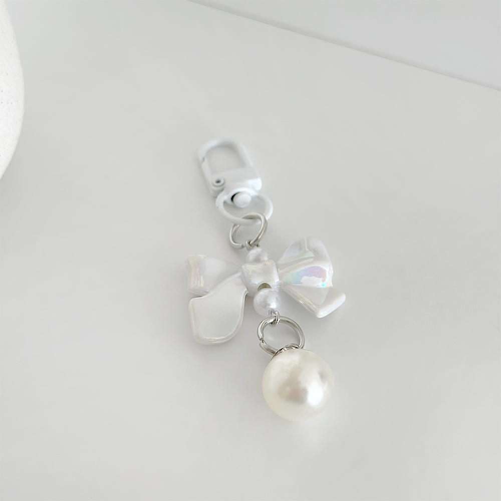 Coquette Bow Keyring - Iridescent