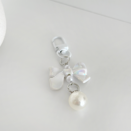 Coquette Bow Keyring - Iridescent