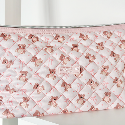 Expandable Makeup Bag - Quilted Thea Teddy