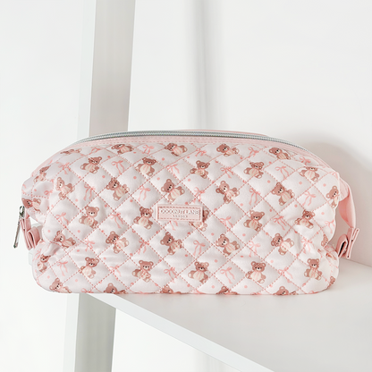 Expandable Makeup Bag - Quilted Thea Teddy