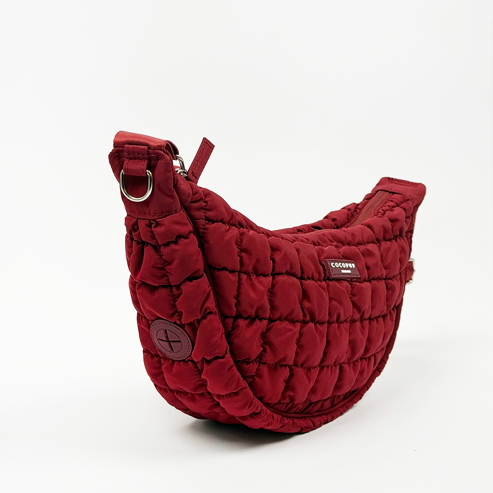 Crossbody Crescent Dog Walking Bag Bundle - Merlot