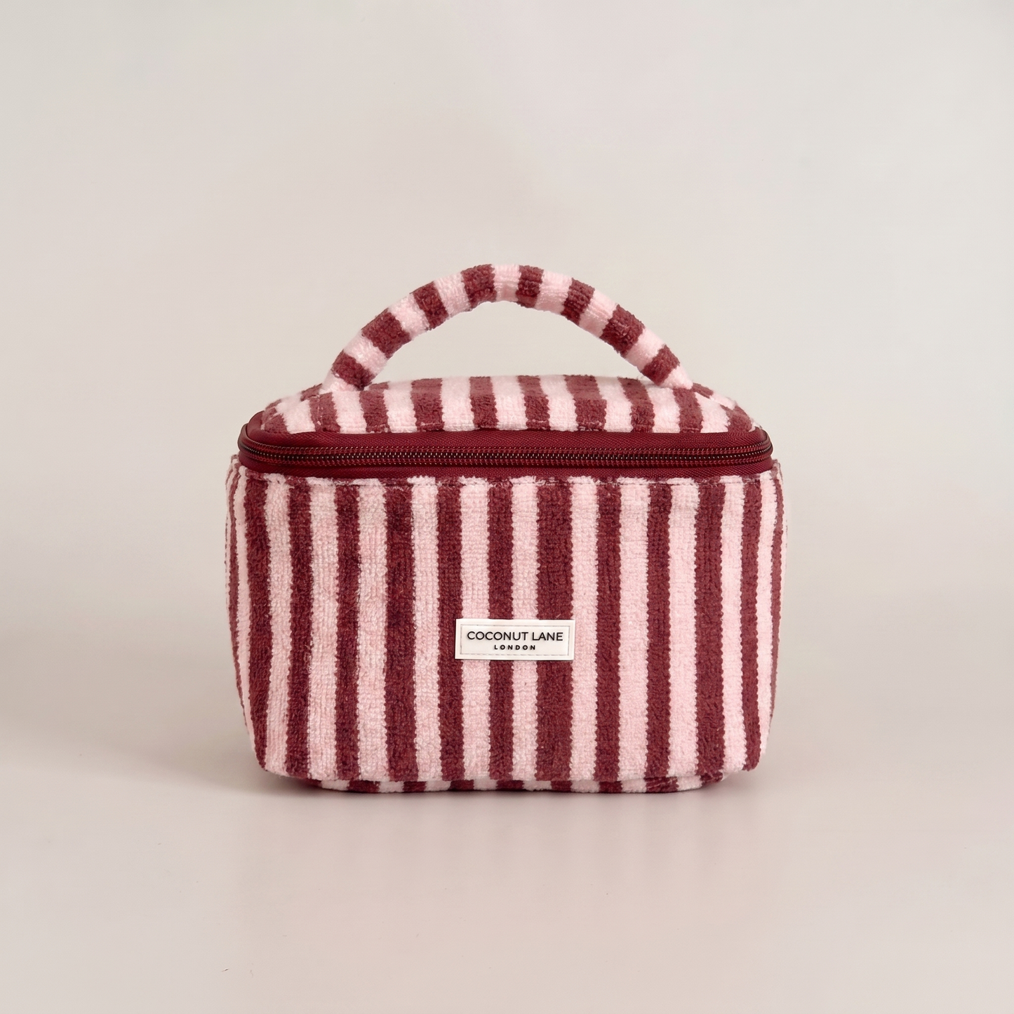 MINI Towel Travel Vanity Case - Blushberry Scallop Stripes