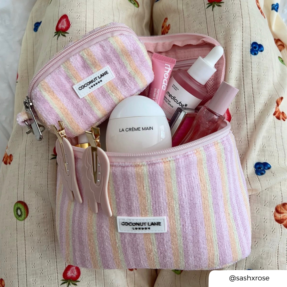 MINI Towel Travel Vanity Case - Pastel Stripes