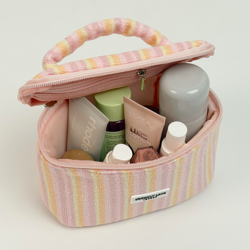 MINI Towel Travel Vanity Case - Pastel Stripes