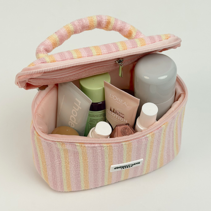 MINI Towel Travel Vanity Case - Pastel Stripes