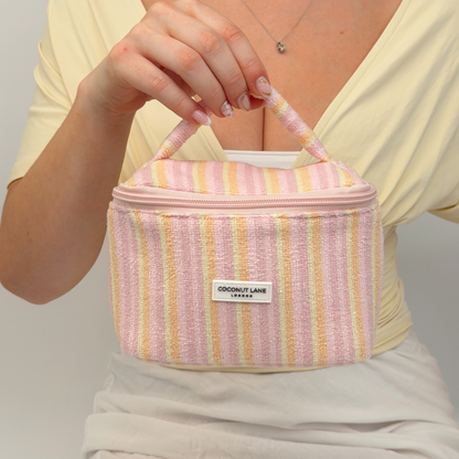 MINI Towel Travel Vanity Case - Pastel Stripes