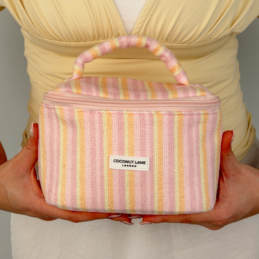 MINI Towel Travel Vanity Case - Pastel Stripes