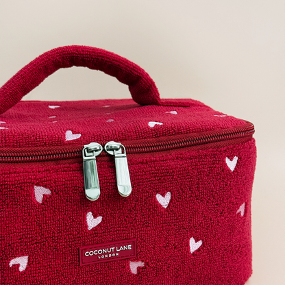 Travel Towel Vanity Case - Mulberry Hearts