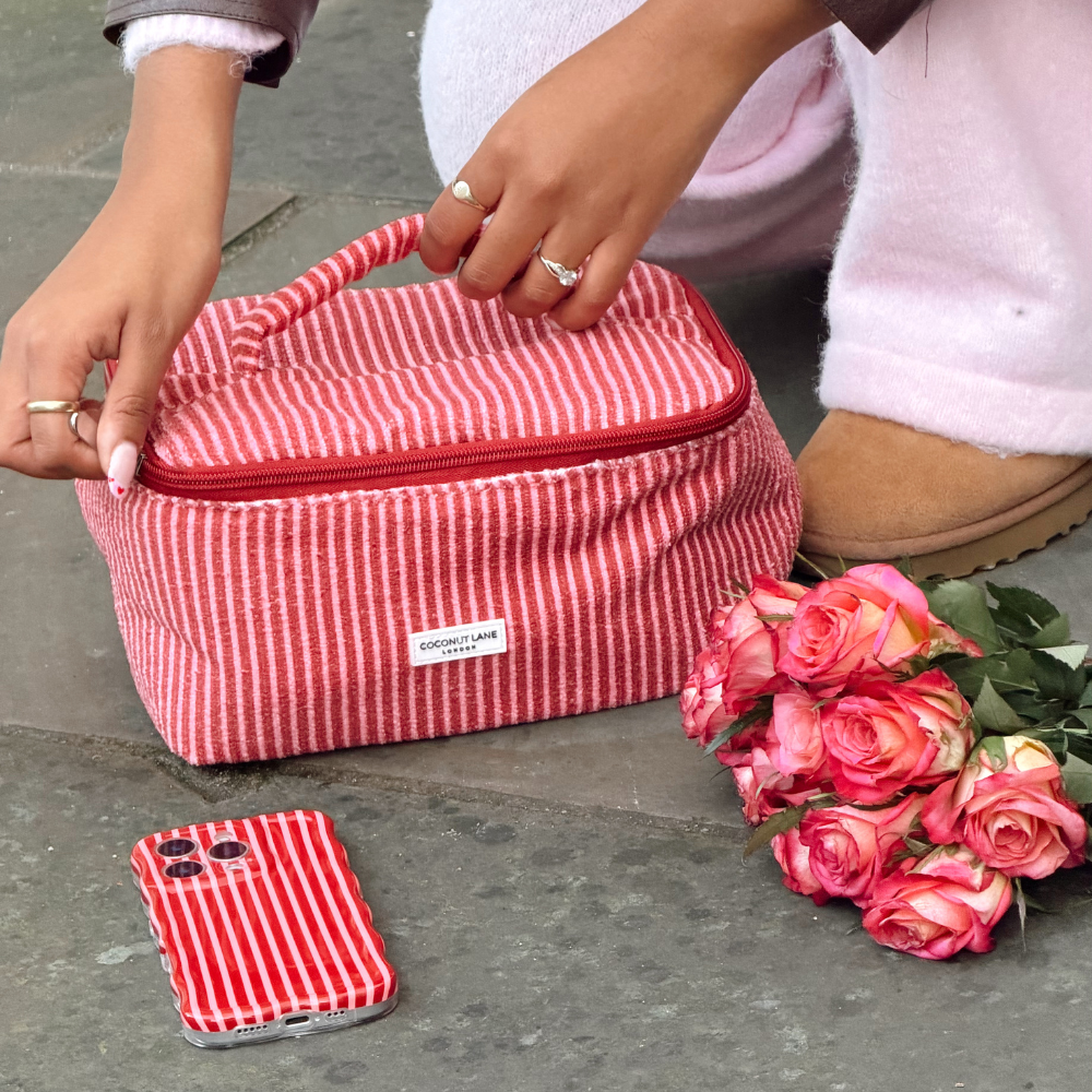 Travel Towel Vanity Case - Mulberry Stripes