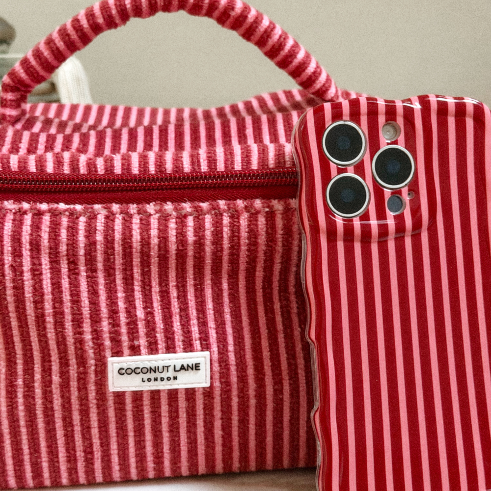 Travel Towel Vanity Case - Mulberry Stripes