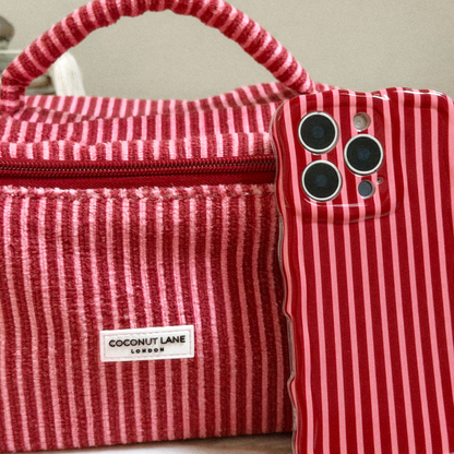 Travel Towel Vanity Case - Mulberry Stripes