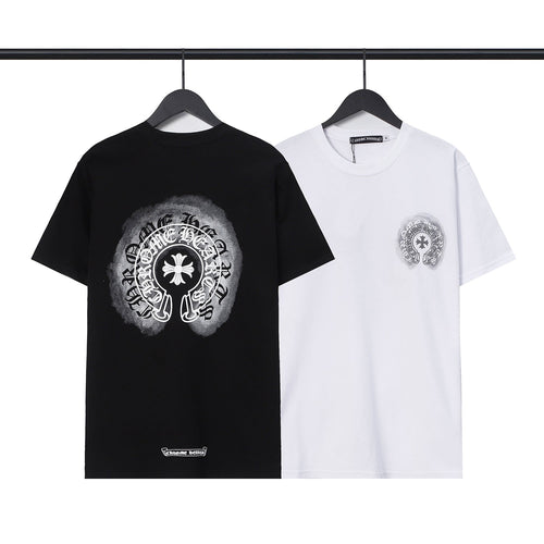 Chrome Heart T Shirts Sanskrit cross logo short-sleeved men's T-shirt