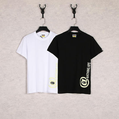 Bathing Ape T-Shirt Printed Casual Round Neck Loose Short Sleeves Short Sleeve Women