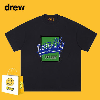 Drew T-shirts Short Sleeve T-shirt Smiley Face Short Sleeve