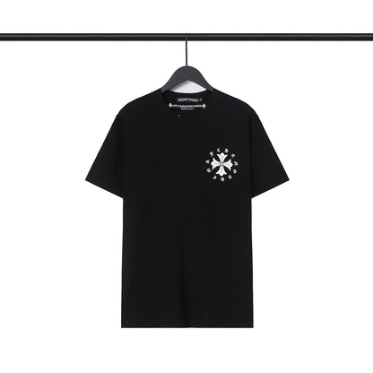 Chrome Heart T Shirts Cross Casual Loose Cotton Crew Neck T-Shirt