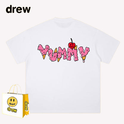 Drew T-shirts Loose Summer Men and Women Pure Cotton Couple