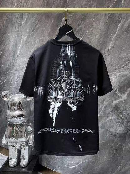 Chrome Heart T Shirts Sanskrit Half Sleeve Crew Neck Short Sleeve Casual