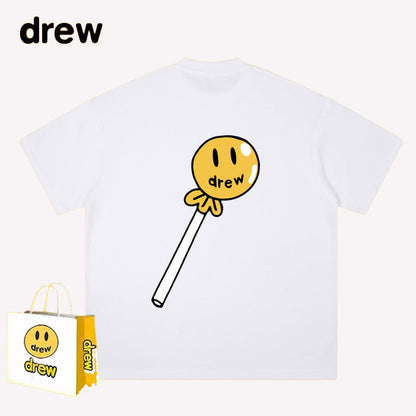 Drew T-shirts Smiley Letter Cotton T-shirt