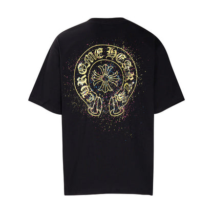 Chrome Heart T Shirts Summer Horseshoe Print Short Sleeve T-Shirt