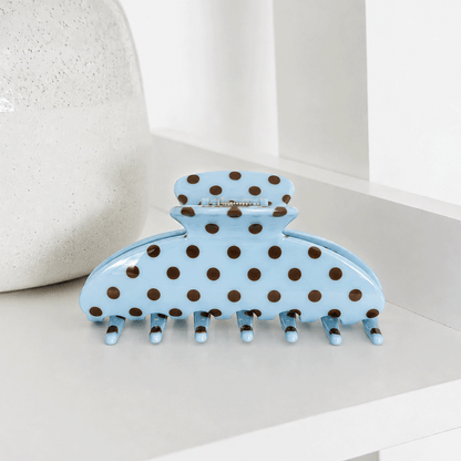 Powder Blue Polka Dot Claw Clip