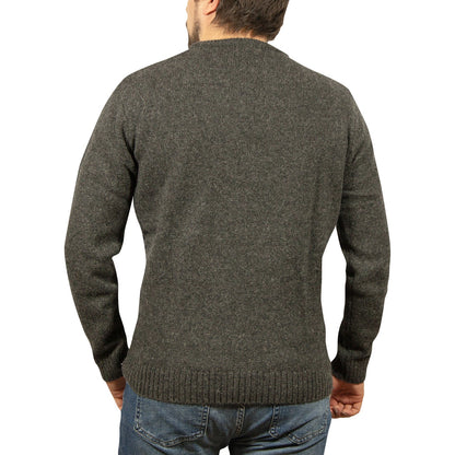 100 Shetland Wool Crew Round Neck Knit Jumper Pullover Mens Sweater Knitted Charcoal 29 3Xl