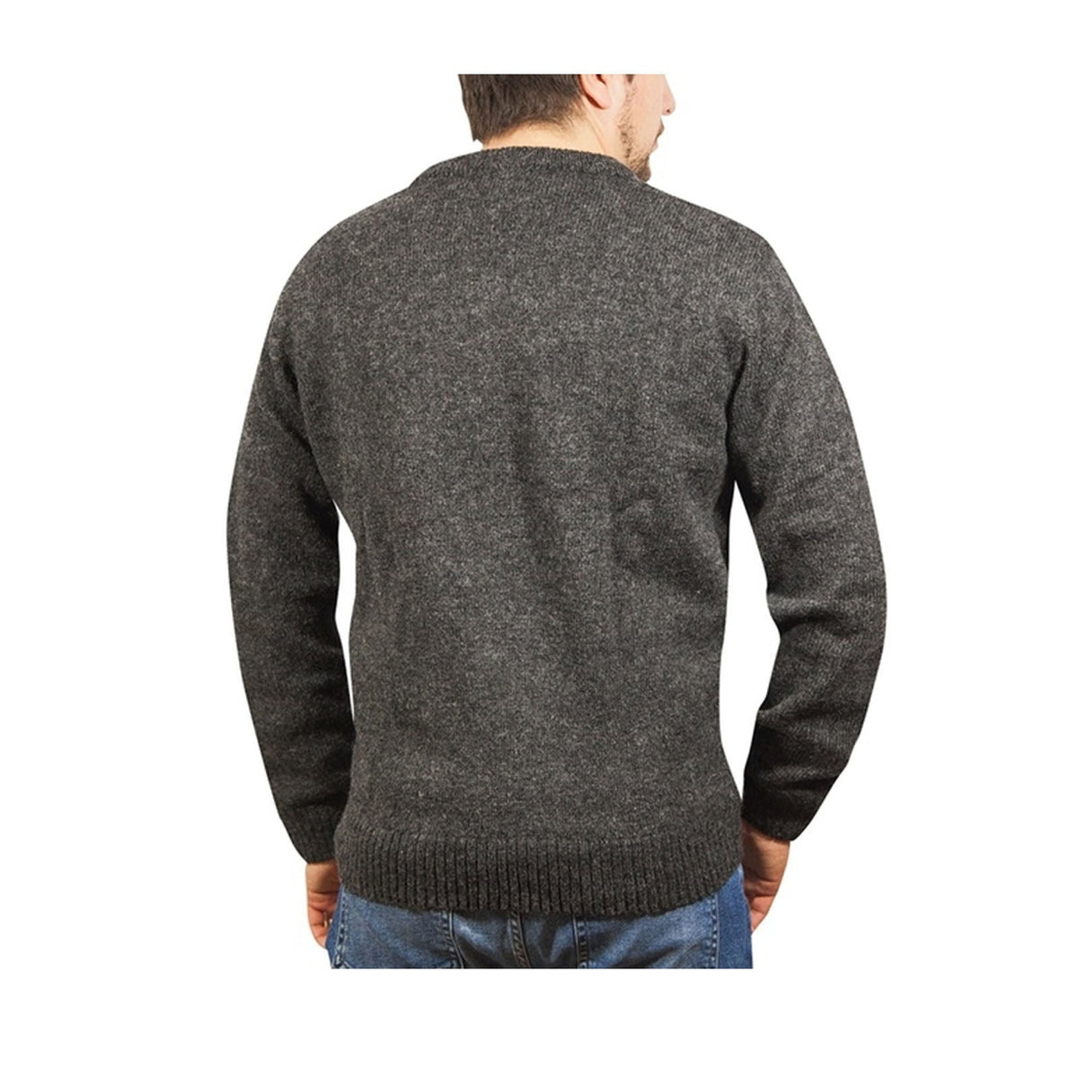 100 Shetland Ragg Wool V Neck Knit Jumper Pullover Mens Sweater Knitted